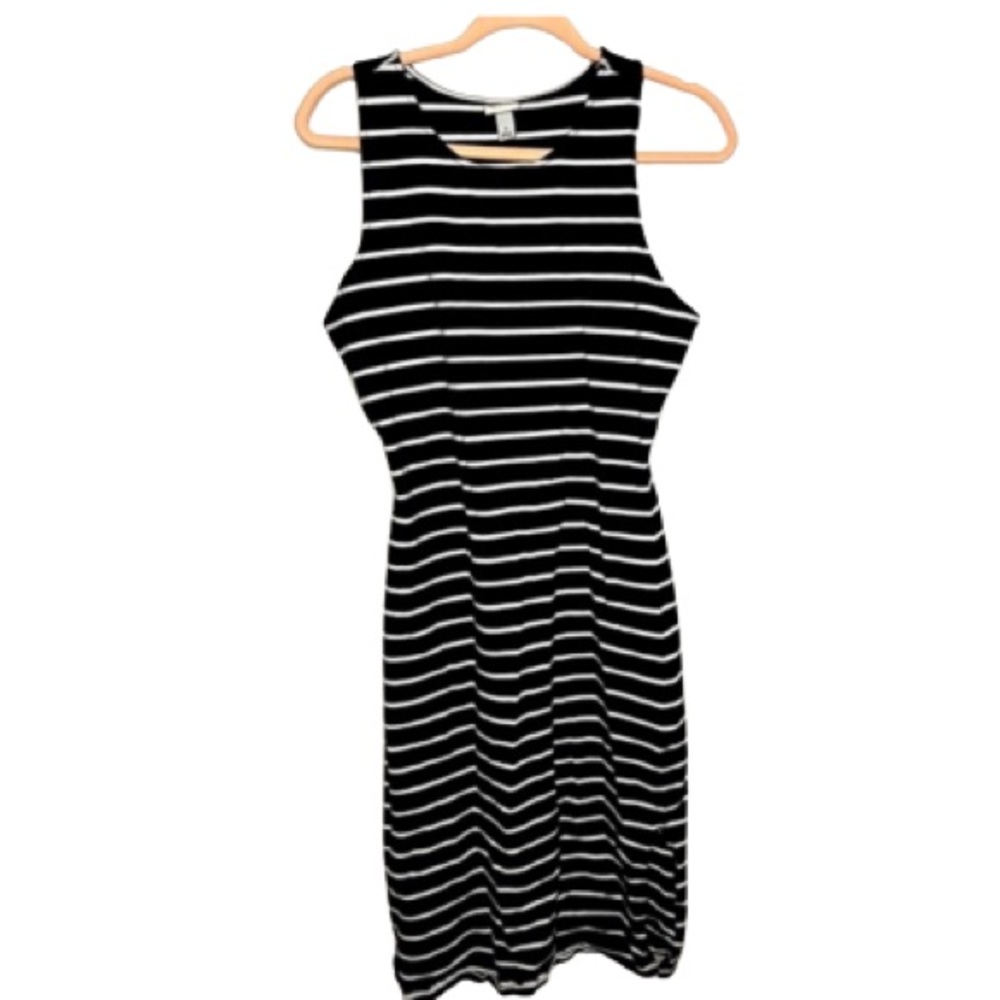 A New Day Black and White Striped Sleeveless Dress | Size Medium | EUC